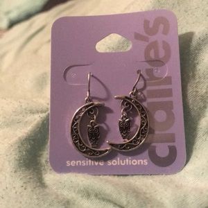 Moon and owl earrings NWT sensitive solutions